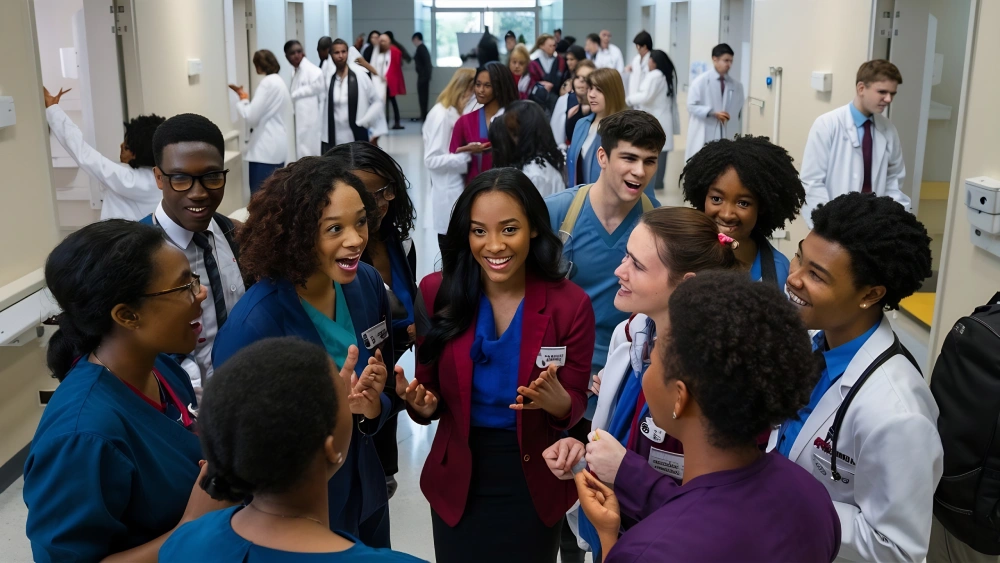 medical-students-are-hallway-talking
