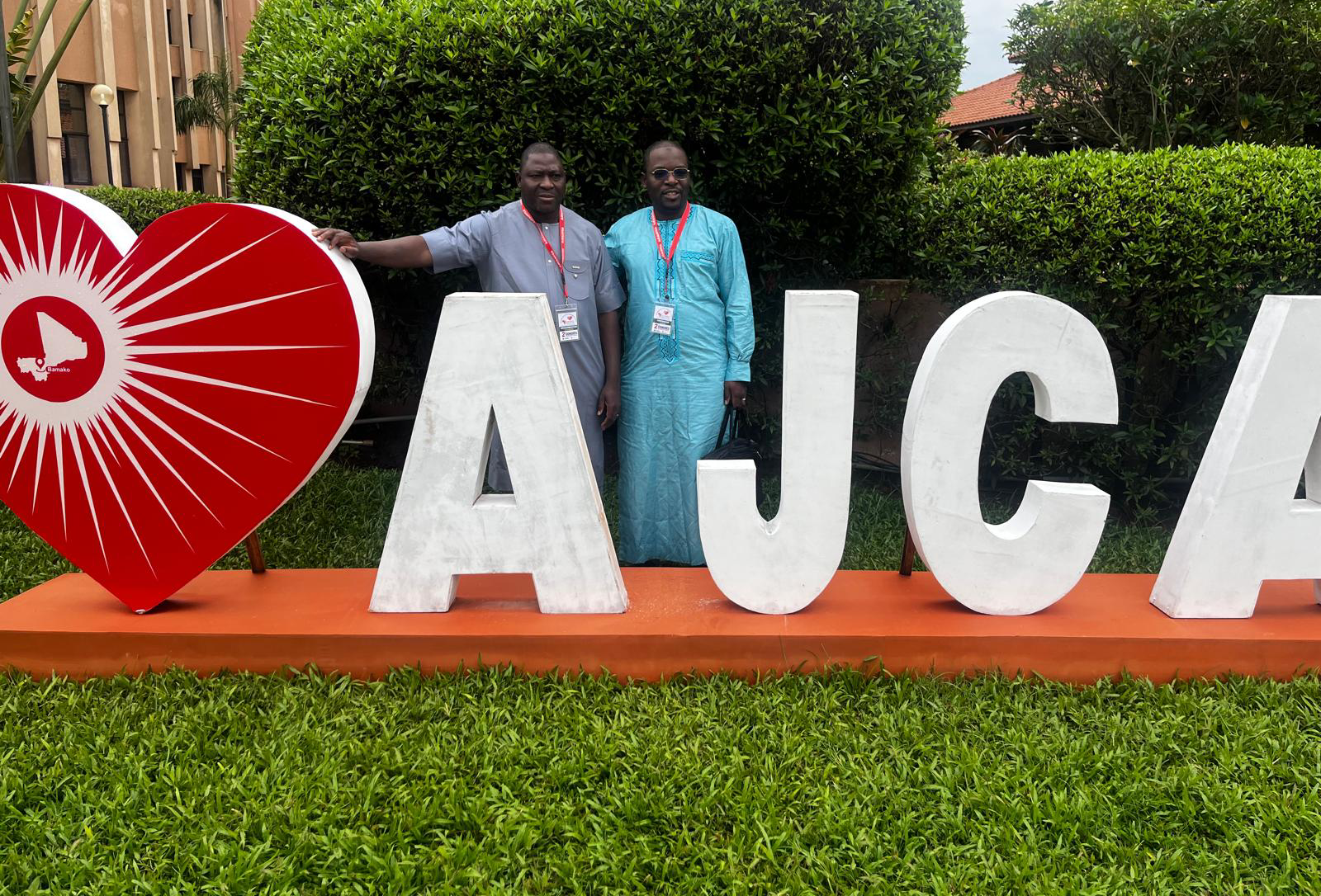 Dr. Mazou NGOU TEMGOUA and Professor Bouréma Dembélé at the 2nd International AJCA/AYCA Congress in Bamako, Mali, held from 30 September to 2 October 2026, highlighting African collaboration in cardiovascular medicine and cardiac amyloidosis awareness.