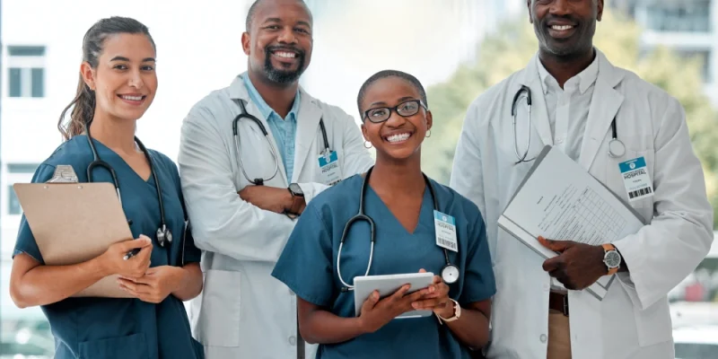 hospital-teamwork-portrait-doctors-with-tablet-report-medical-care-wellness-support-healthcare-clinic-men-women-workers-cardiology-service-consulting-insurance